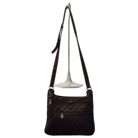 VERA BRADLEY Quilted Crossbody Bag With Adjustable Strap & Multi Pockets Brown - Picture 1 of 14